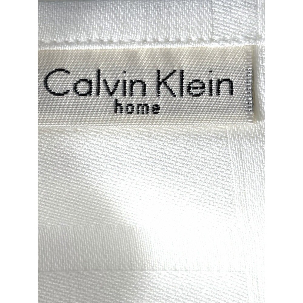 Calvin Klein Home Satin Band Tablecloth White 60x84 Rectangle NWT